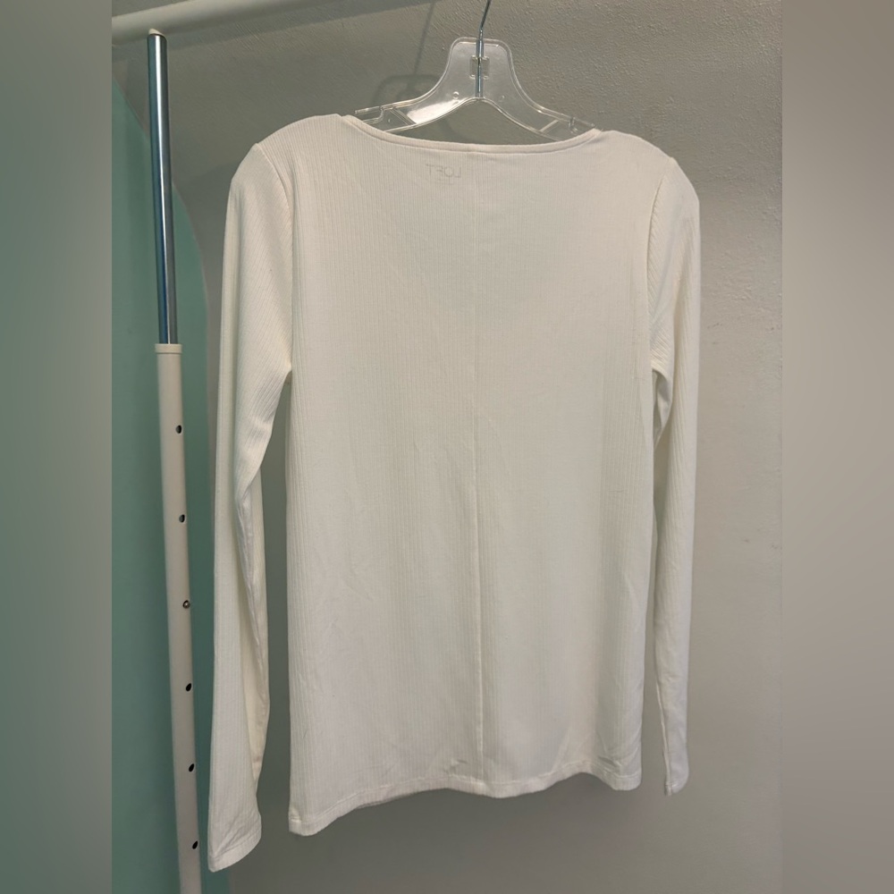 LOFT Cream Ruffle V-Neck Blouse - Picture 4 of 5